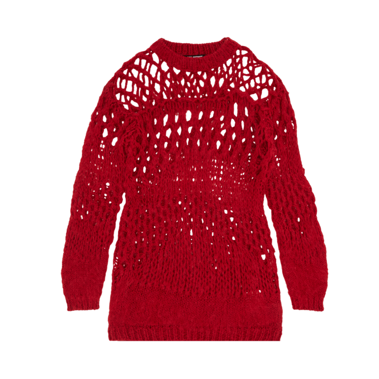 Junya Watanabe Openwork Knit Sweater Dress "Red", From the Closet of Maria Zardoya