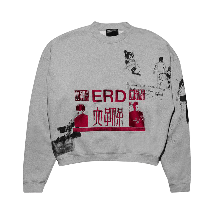 Enfants Riches Déprimés Oceanic Crewneck Sweatshirt "Heather Grey/Red"