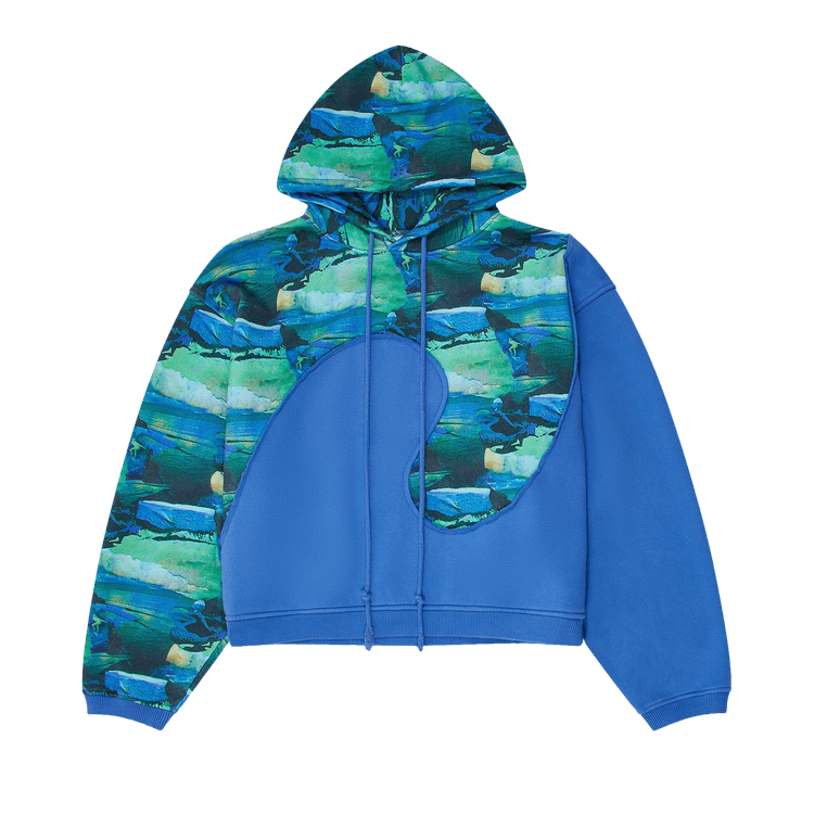 ERL Printed Swirl Fleece Hoodie Knit "Green Sunset"