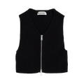Jil Sander Rib Knit Vest Top "Black"