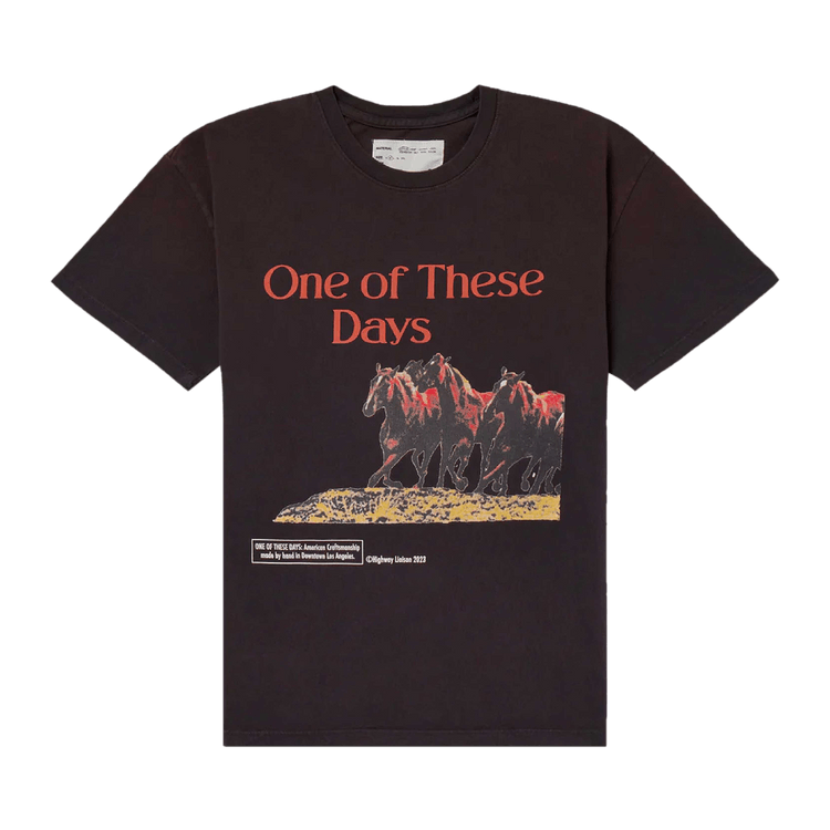 One Of These Days Wild Horses T-Shirt "Faded Black"