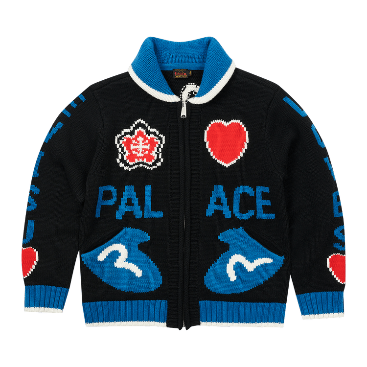 Palace x Evisu Cowichan Knit "Black"