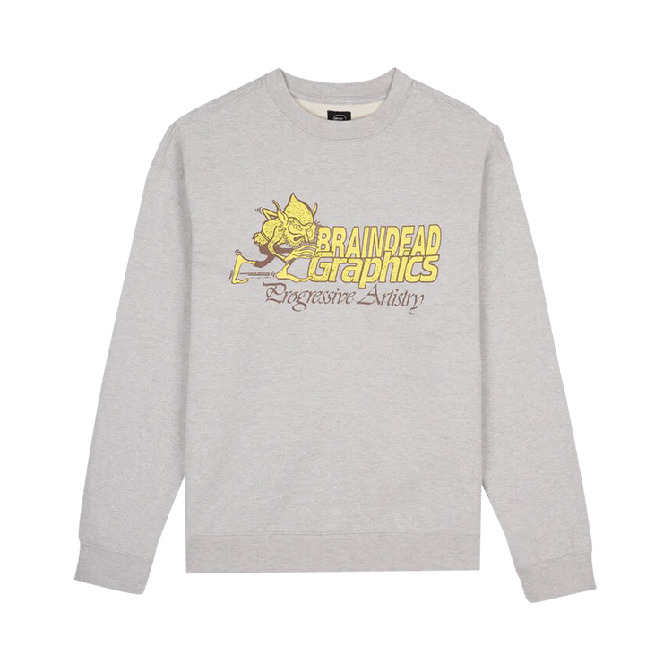 Brain Dead Progressive Artistry Crewneck Sweatshirt "Heather Grey"