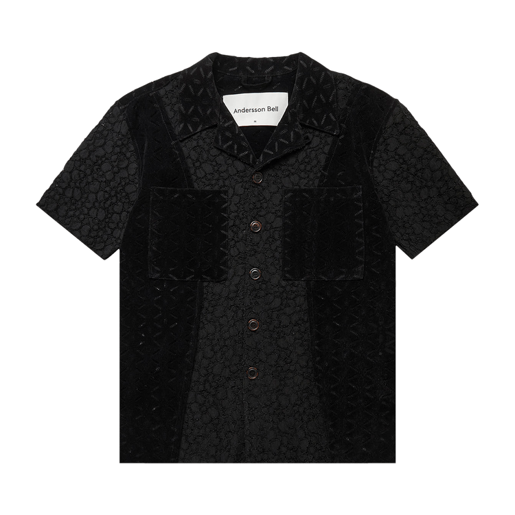 Andersson Bell Half Sheer Flower Lace Shirt "Black"