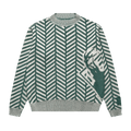 Reese Cooper Herringbone Knit Sweater "Forest Green"