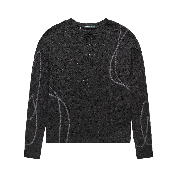 Andersson Bell Watton Net Crewneck Sweater "Black"