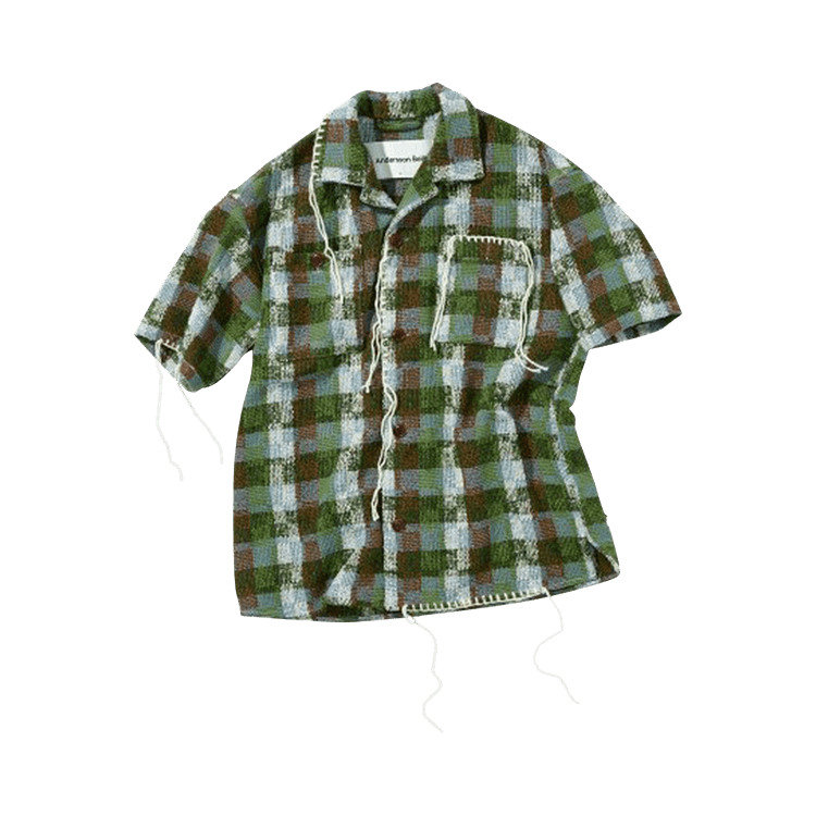 Andersson Bell Kenley Check Open Collar Shirt "Green"