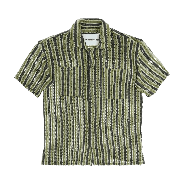 Andersson Bell Sheer Knit Open Collar Shirt "Green"