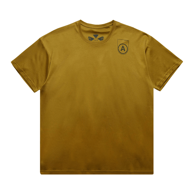 Acronym Ribbed Crewneck Logo Print T-Shirt "Coyote"