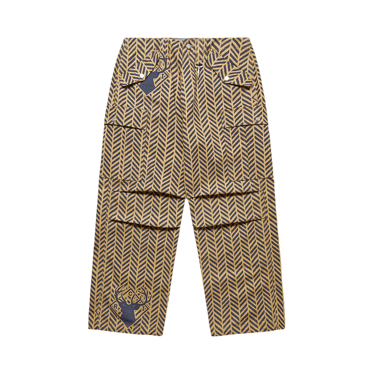 Reese Cooper Brushed Canvas Cargo Pants "Herringbone Print"