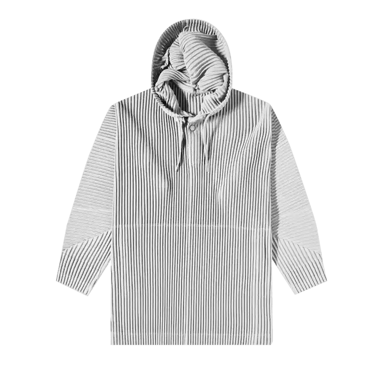 Homme Plissé Issey Miyake Pleated Popover Hoodie "Frosty Grey"