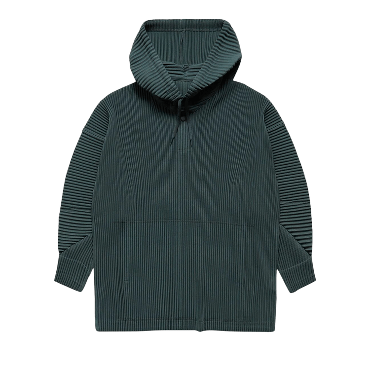 Homme Plissé Issey Miyake Pleated Hoodie "Slate Green"
