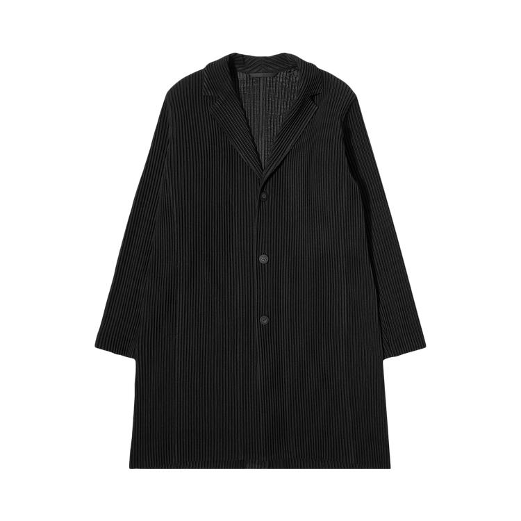 Homme Plissé Issey Miyake Cardigan with Notched Lapels "Black"