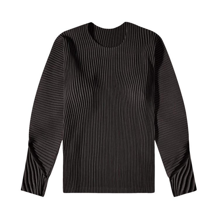 Homme Plissé Issey Miyake Long-Sleeve Arc Pleated Tee "Coke Grey"