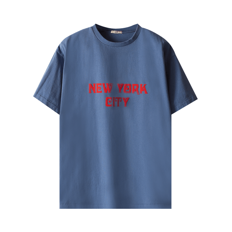 Bode Flocked Nouveau Tee "Blue"