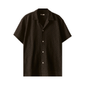 Bode Tile Lace Short-Sleeve Shirt "Black"