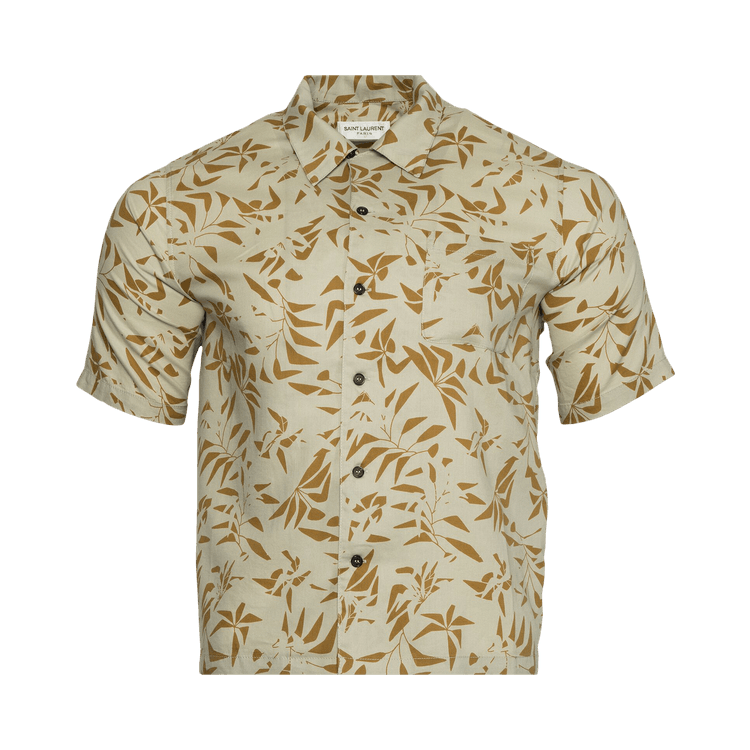 Saint Laurent Short-Sleeve Hawaiian Shirt "Geometrical Palm Tree"