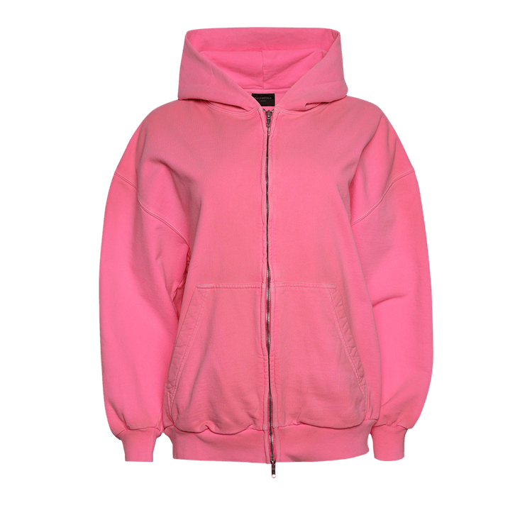 Balenciaga Small Zip Up Hoodie "Pink Fluo"