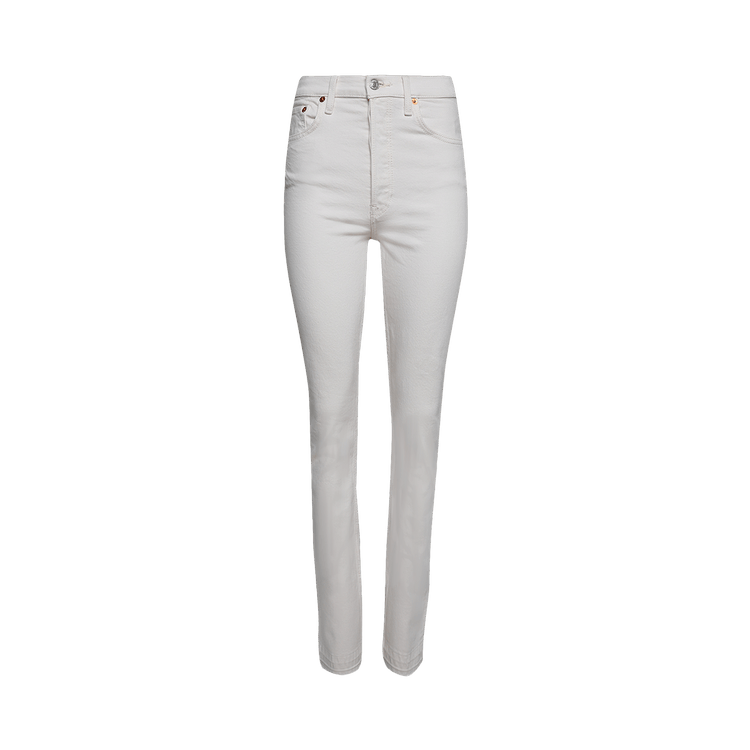 RE/DONE 70s High Rise Skinny Boot "Vintage White"