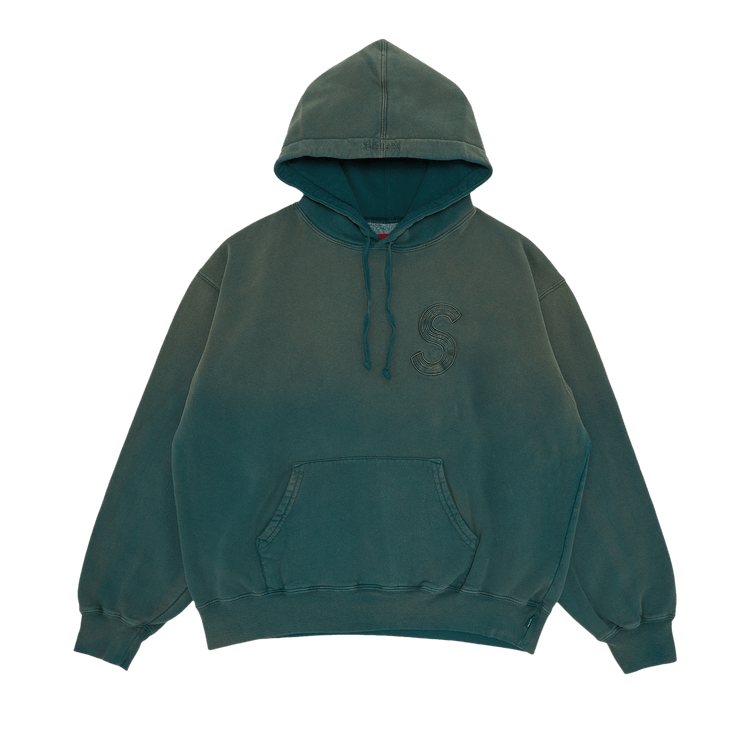 Supreme Overdyed S Logo Hooded Sweatshirt "Teal"