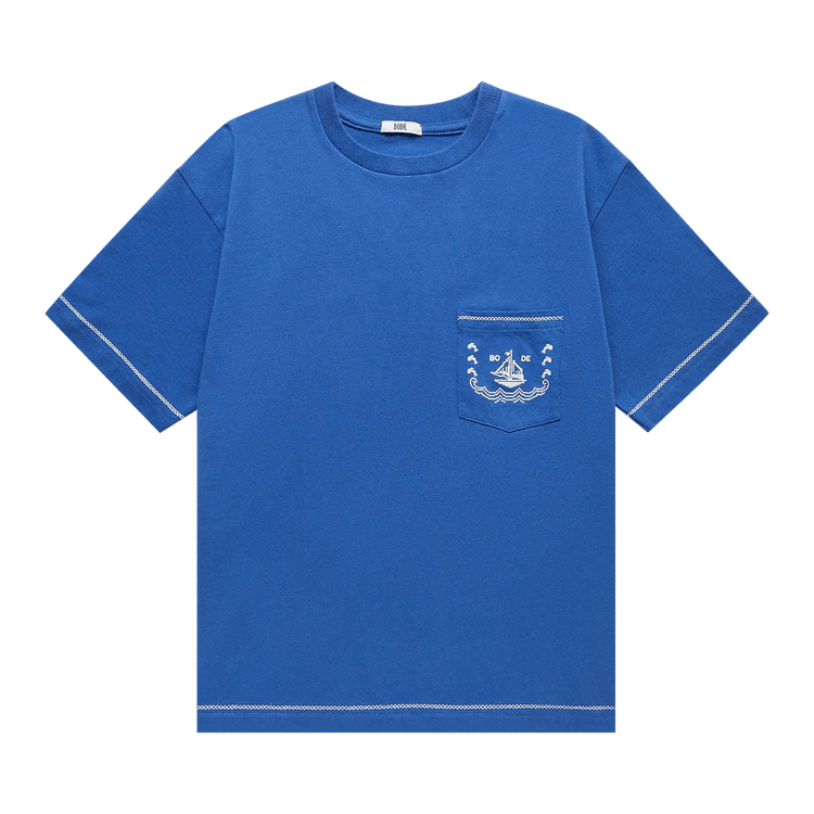 Bode Sailboat Pocket Tee "Blue"