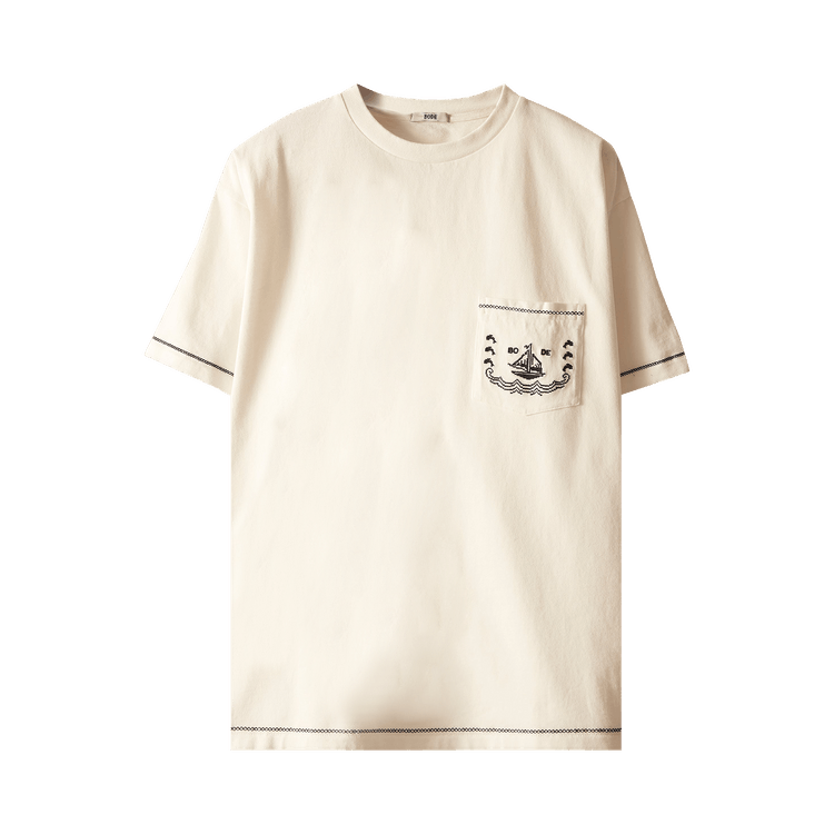 Bode Sailboat Pocket Tee "Cream"