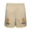 Bode Ship Applique Shorts "Tan/Multicolor"