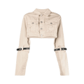 Coperni Cropped Hybrid Canvas Jacket "Cotton Beige"
