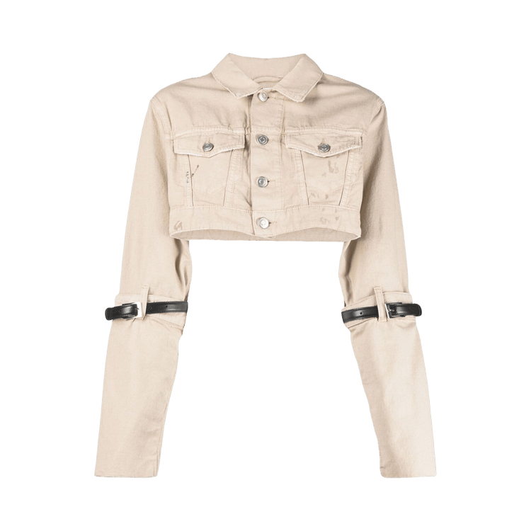 Coperni Cropped Hybrid Canvas Jacket "Cotton Beige"
