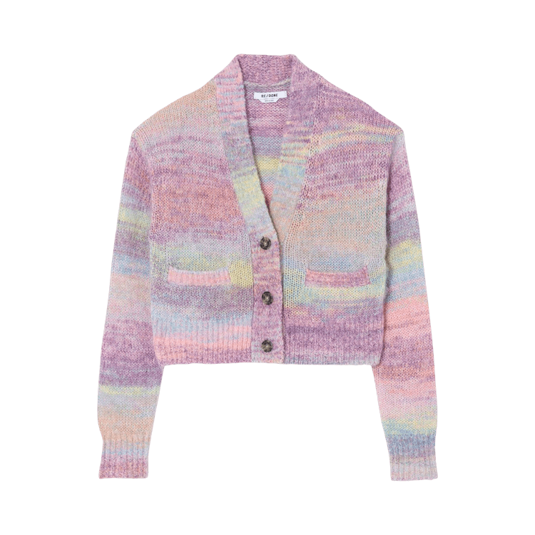 RE/DONE 90s Crop Oversized Cardigan "Purple Space Dye"