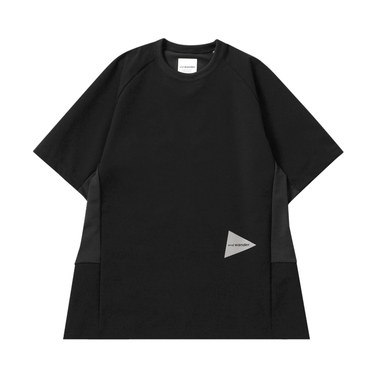 And Wander Hybrid Base Layer Short-Sleeve Shirt "Black"