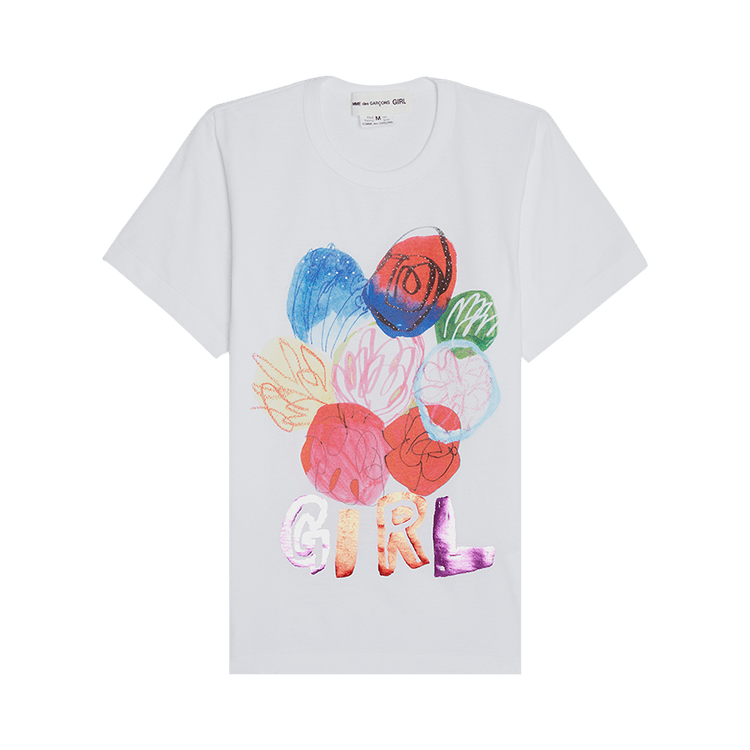 Comme des Garçons Girl Bouquet Girl Print T-Shirt "White"