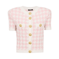 Balmain Houndstooth Cropped Cardigan "Rose"
