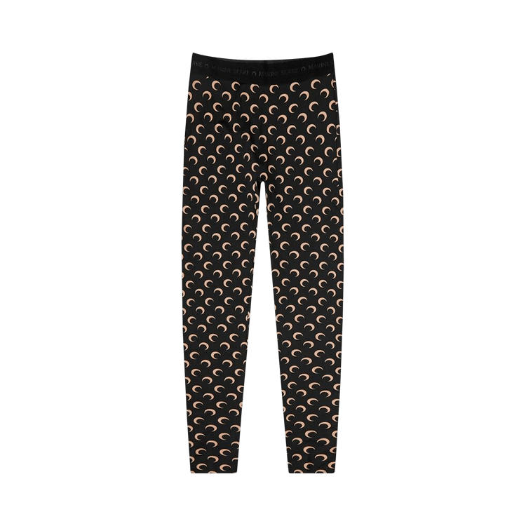 Marine Serre Allover Moon Leggings "Black"