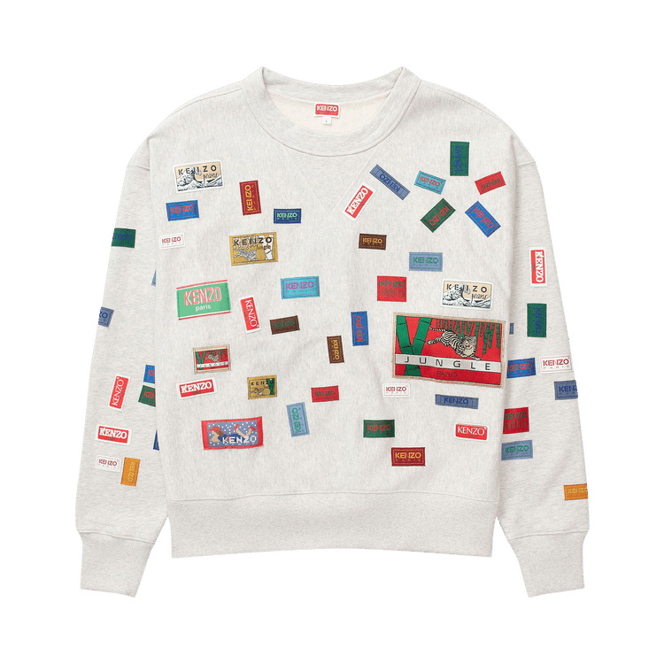Kenzo Labels Oversize Sweatshirt "Pale Grey"