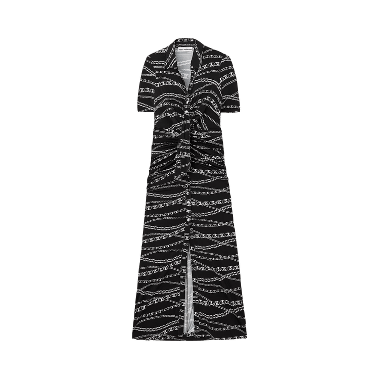 Rabanne Chain Print Midi Skirt Dress "Black/Silver Chain Print"