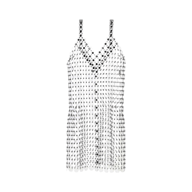 Rabanne Circle Disc Transparent Mini Dress "Silver"
