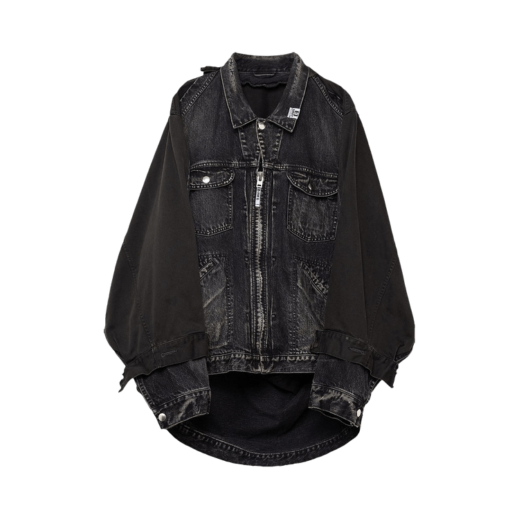 Maison Mihara Yasuhiro Back Covered Denim Jacket "Black"