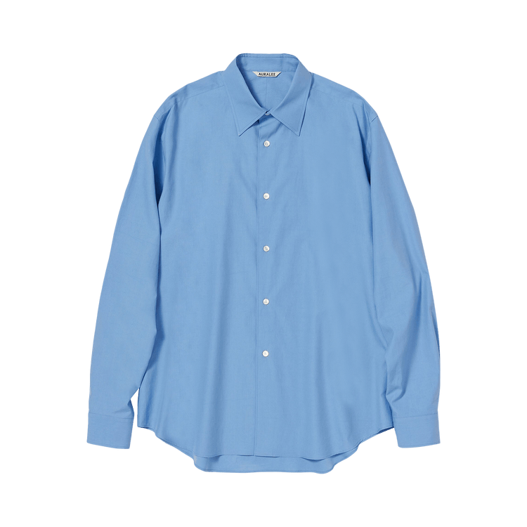 Auralee Washed Finx Twill Shirt "Blue"