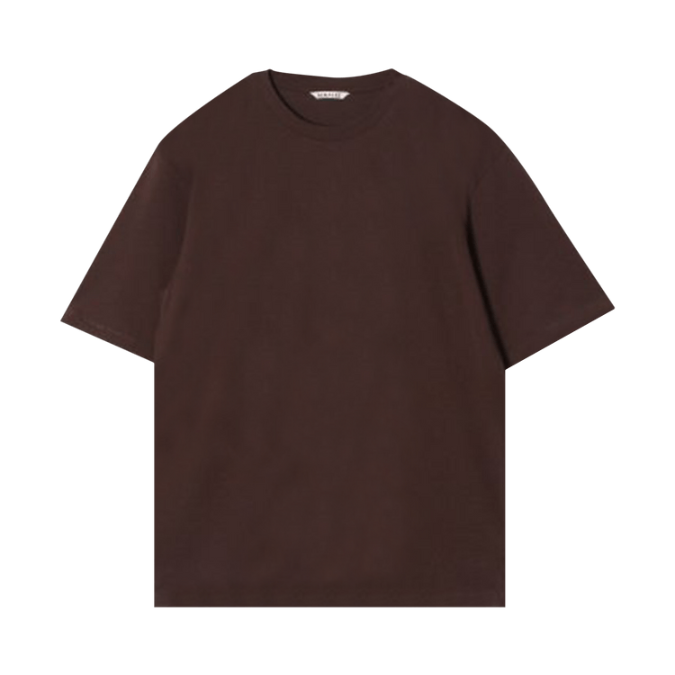 Auralee Mesh Dyed Tee "Dark Brown"