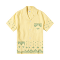 Bode Green Peak Short-Sleeve Shirt "Yellow/Green"