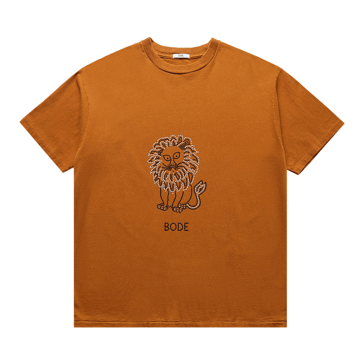 Bode Embellished Lion Tee "Marigold"