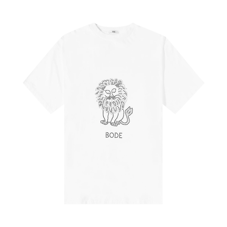 Bode Embellished Lion Tee "White"