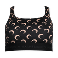 Marine Serre All Over Moon Brassiere "All Over Moon Tan On Black"