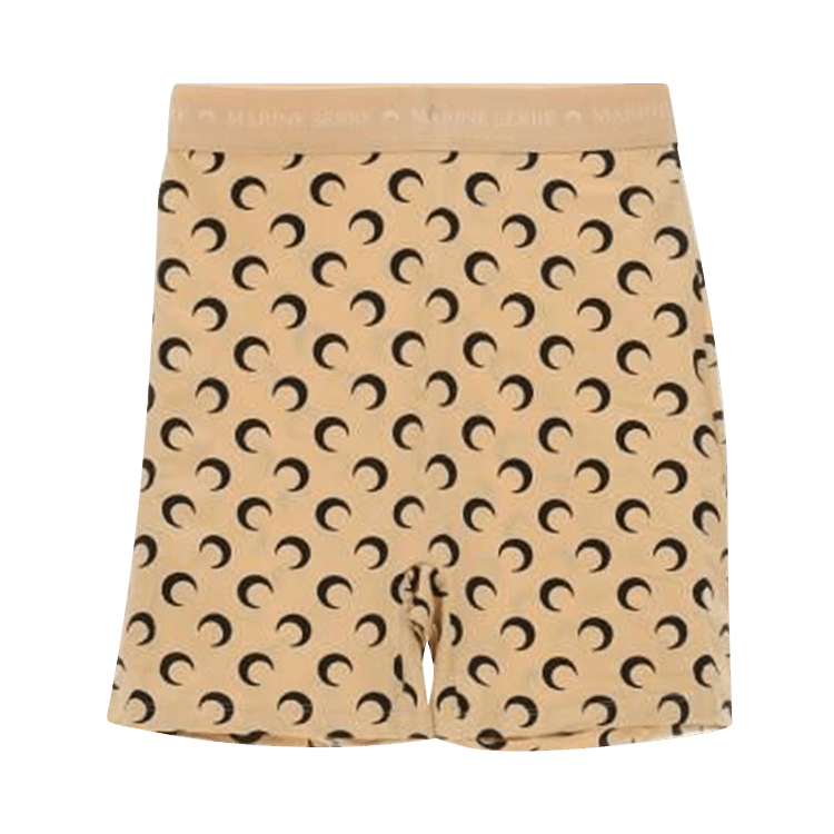 Marine Serre All Over Moon Yoga Short "All Over Moon Tan On Black"
