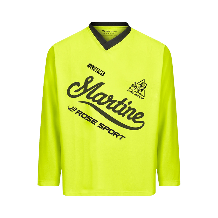 Martine Rose Long-Sleeve Twist Football Top "Fluorescent Yellow"