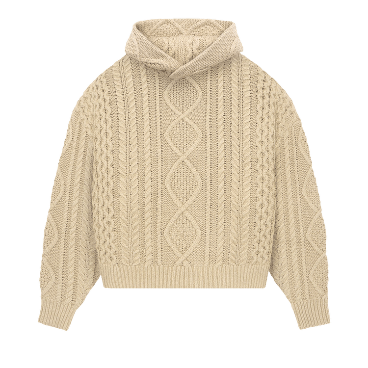 Fear of God Essentials Cable Knit Hoodie "Gold Heather"