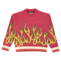 Palm Angels Wool Burning Crewneck Sweater "Fuchsia/Yellow"
