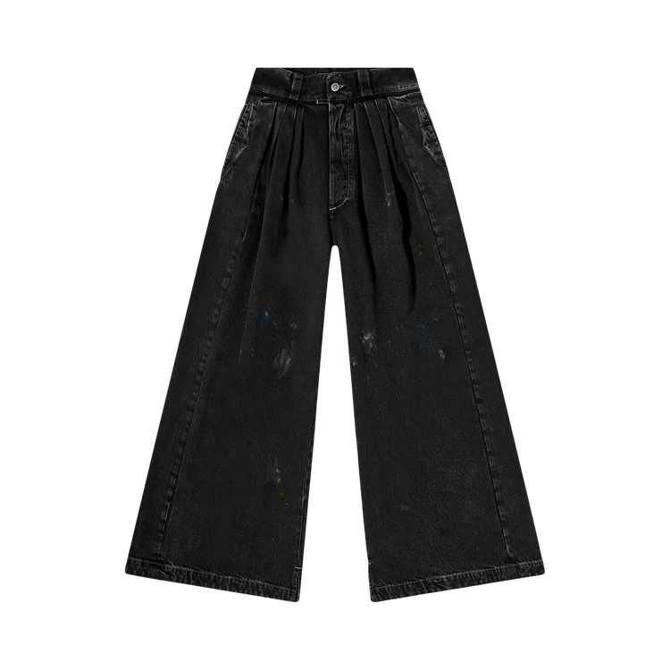 Maison Margiela Pleated Wide Leg Pants "Black"