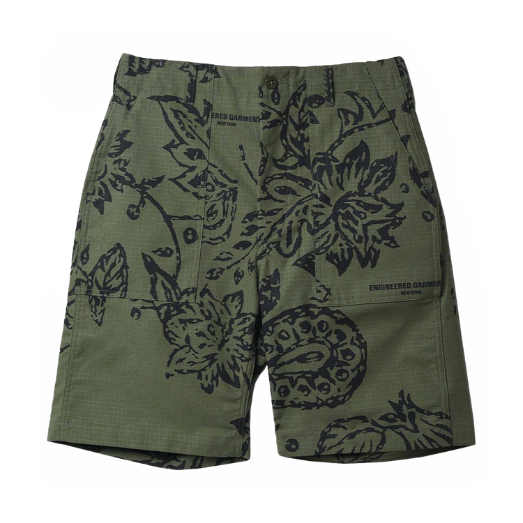 Engineered Garments Fatigue Short "Olive Floral Print"